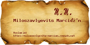 Miloszavlyevits Marcián névjegykártya